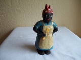 Cast Iron Black American Black Lady Cook With Spatula Still Coin Money Bank
