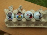 Lot Of 4 Black Americana 1 Inch Character Marbles