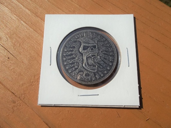 1921 Hobo Morgan Dollar Elastic Skull Fantasy Coin Dollar