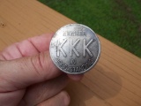 Round KKK Ku Klux Klan Member In Good Standing Badge To Pin To Shirt Or Hat