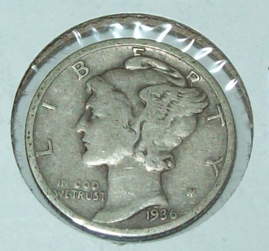 1936 Mercury Dime Silver Coin