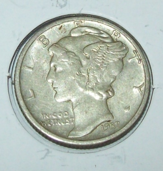 1937-D Mercury Dime Silver Coin XF
