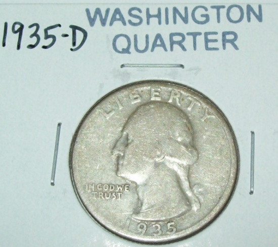 1935-D Washington Silver Quarter Coin