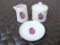 Coon Chicken Inn Ceramic Pottery Condiment Set Sugar Butter Plate & Creamer