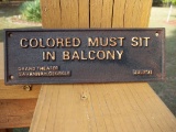 Cast Iron Black Americana Segregation Sign Colored Must Sit In Balcony Theater Savannah GA July 31