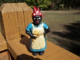 Cast Iron Black American Black Lady Cook With Spatula Still Coin Money Bank