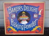 Cardboard Advertising Black Americana Baker's Delight Baking Powder Butter Eggs Dial Sign