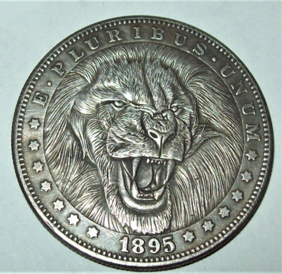 1895-O Hobo Morgan Dollar Fantasy Coin Lion