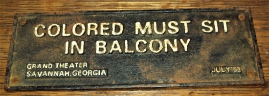 Colored Must Sit in Balcony Segregation Sign Grand Theater Savannah Georgia 1931