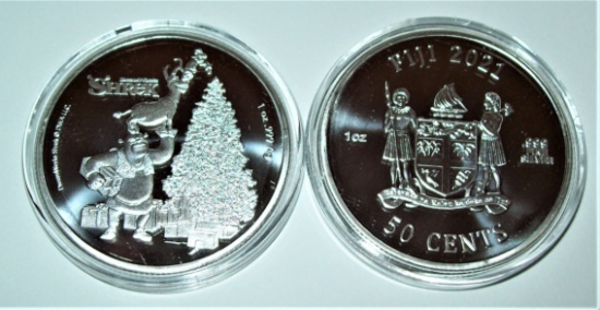 2021 Fiji Shrek and Friends Christmas 1 oz Silver Coin Low Mintage 10,000 BU