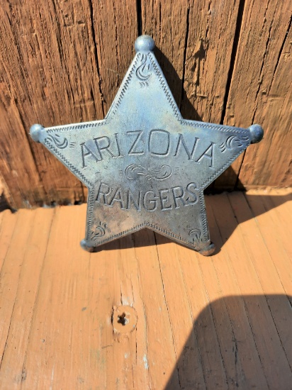 Silver Colored 5 Point Star Arizona Rangers Badge
