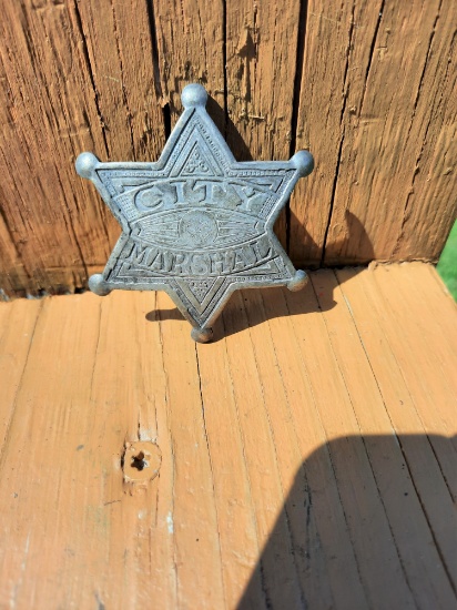 Silver Colored City Marshal Badge
