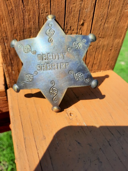 Brass 6 Point Star Deputy Sheriff Badge