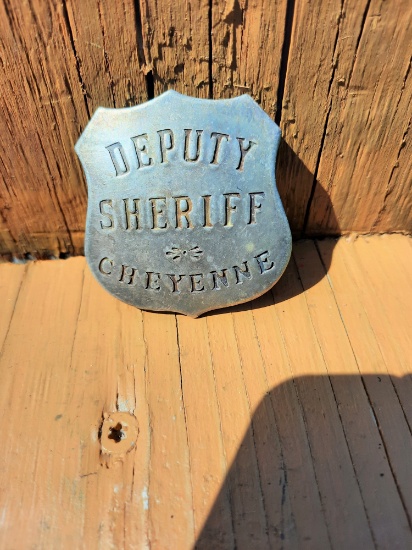 Silver Colored Deputy Sheriff Cheyenne Badge