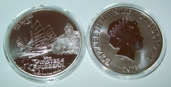 2021 Niue Pirates of the Caribbean Empress Ship 1 troy oz. .999 Fine Silver $2 Coin