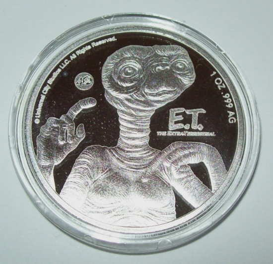 2022 Niue 1 oz Silver $2 E.T. 40th Anniversary Coin BU in Capsule