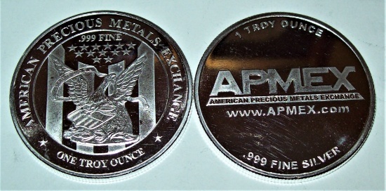 APMEX American Precious Metals Eagle 1 troy oz. .999 Fine Silver Round
