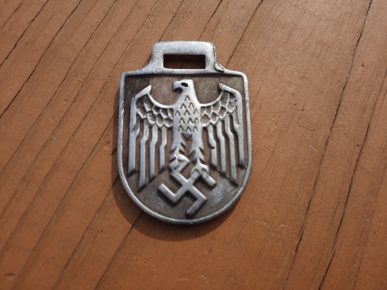 Metal Nazi Germany Officer Watch Fob Swastika Eagle