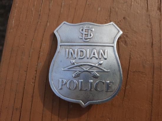 Metal Indian Police Shield Badge