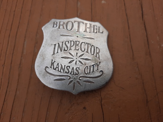 Metal Kansas City Brothel Inspector Shield Badge