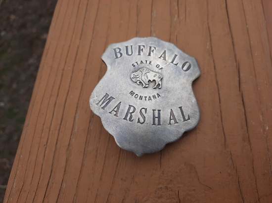 Metal Buffalo Marshal State Of Montana Badge