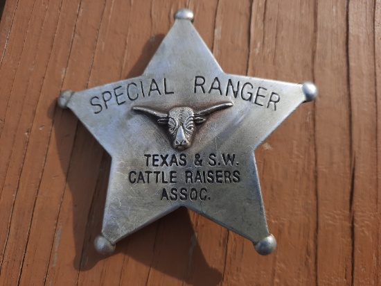 Metal Special Ranger Texas & S.W. Cattle Raisers Association Badge