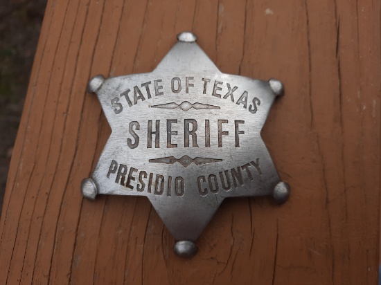 Metal State Of Texas Sheriff Presidio County Badge