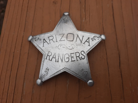 Metal 5 Point Star Arizona Rangers Badge