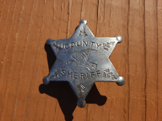 Metal County Sheriff 6 Point Star Badge