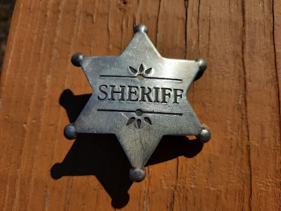 Metal Sheriff 6 Point Star Badge