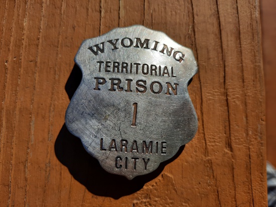 Metal Wyoming Territorial Prison Laramie City Badge