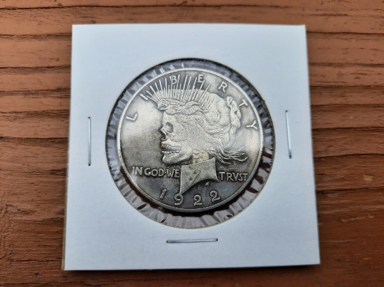 1922 Hobo Skeleton Head Peace Dollar Fantasy Coin