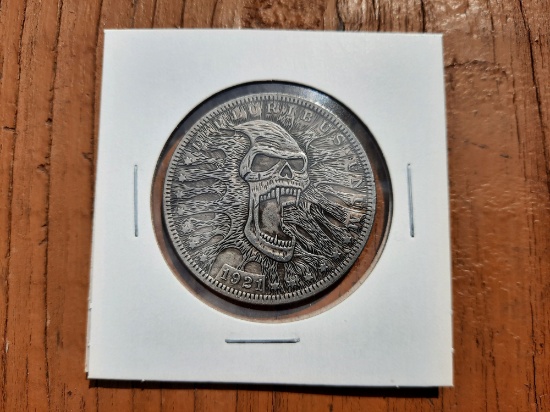 1921 Hobo Morgan Dollar Elastic Skull Fantasy Coin Dollar