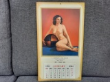 1962 Larry's Car Shop Nude Pinup Garage Gas Station Sexy Calendar Oakwood Texas