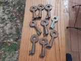 Lot Of 9 Railroad Lock Keys UPRR B&O NWRR & More Key