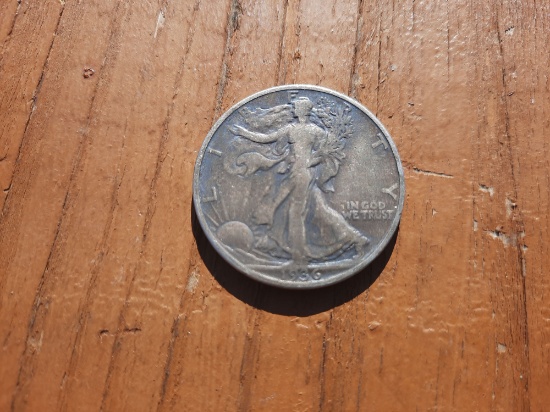 1936 Walking Liberty US Half Dollar Coin 90% Silver