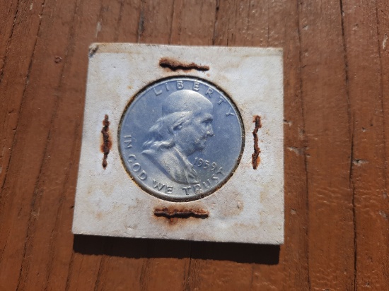 1959 Franklin Half Dollar 90% Silver Coin