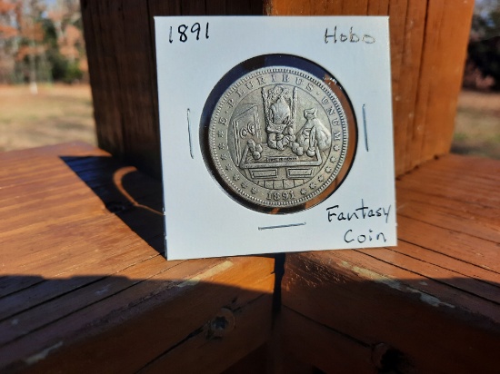 1891 Hobo Morgan Dollar Scrooge McDuck Fantasy Coin Time Is Money