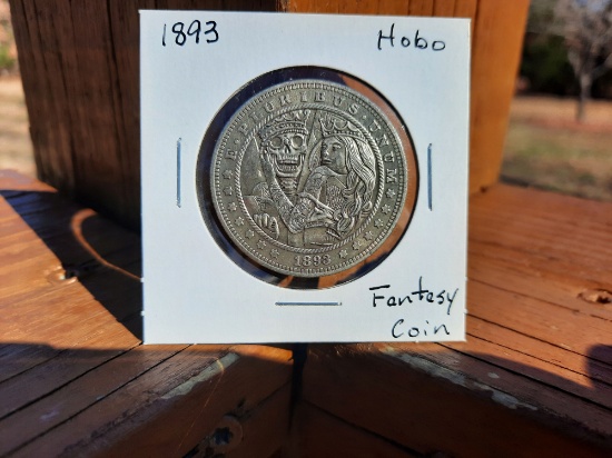 1893 Hobo Morgan Dollar Fantasy Coin Skeleton King & Queen
