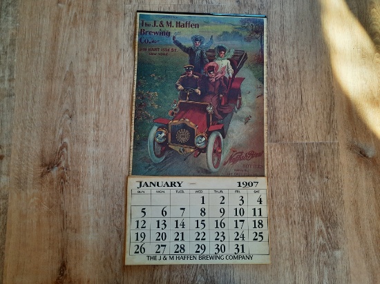 1907 The J & M Haffen Brewing Company New York Beer Advertising Calendar