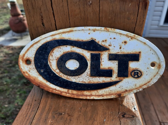Cast Iron Oval Colt Firearms Sign