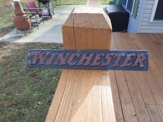 Cast Iron Winchester Gun Rifle Advertising Sign