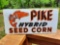Old Tin Metal Embossed Sign Pike Hybrid Seed Corn Farm Ag Dealer Sign