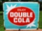 Large Heavy Porcelain Enjoy Double Cola Advertising Sign