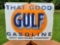 Porcelain That Good Gulf Gasoline Sign Gulf Refining Company Gas Station Pump Plate