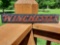 Cast Iron Winchester Guns Ammo Cabinet Sign Plaque Hunting Sign