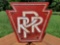 Cast Iron Pennsylvania Railroad Keystone Sign Railway Depot Sign