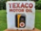Texaco Motor Oil Clean Clear Golden Porcelain Gas Station Sign