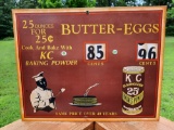 Cardboard Advertising Black Americana KC Baking Powder Butter Eggs Dial Sign