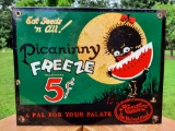 Porcelain Picaninny Freeze 5 Cent Hendlers Ice Cream Sign Store Display